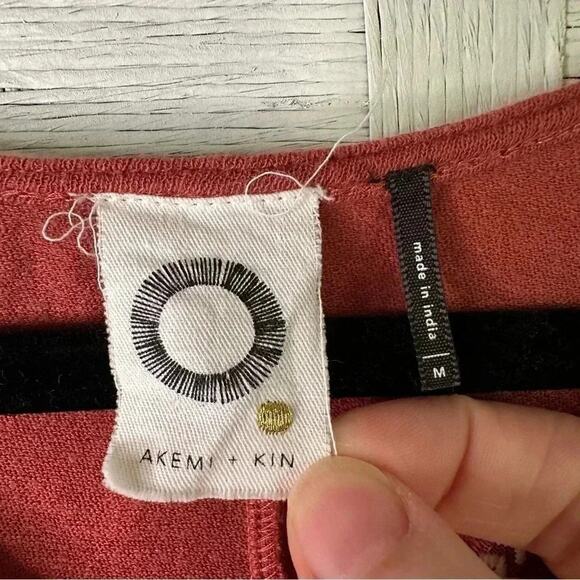 ANTHROPOLOGIE Womens V Neck sheer Sleeve blouse button cuff dusty Rose bohemian - Picture 4 of 9